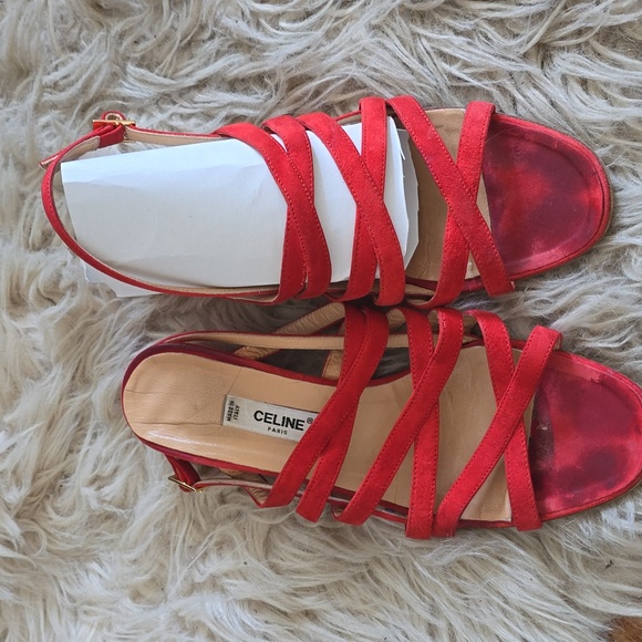 Red Celine sandal size 37.5 - Picture 3 of 9